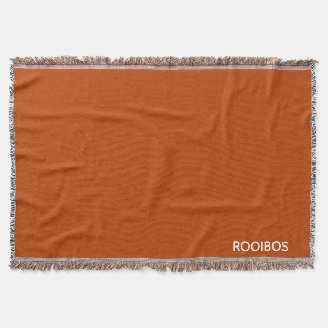 Rooibos red brown color name throw blanket (Front)