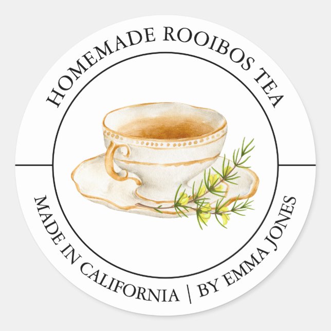 Rooibos Tea Modern label (Front)
