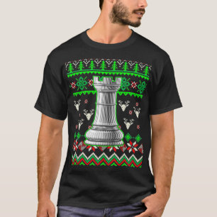 Rook Chessmen Ugly Christmas Chess T-Shirt