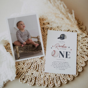 Rookie 1st Birthday - One Photo Invitation