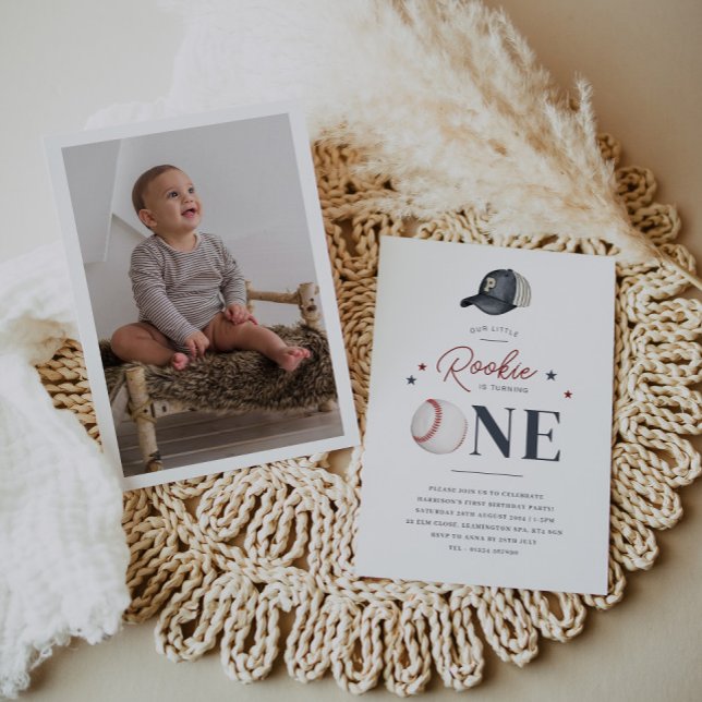 Rookie 1st Birthday - One Photo Invitation (Rookie 1st Birthday - One Photo Invitation)