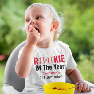 Rookie Baseball 1st Birthday Baby T-Shirt