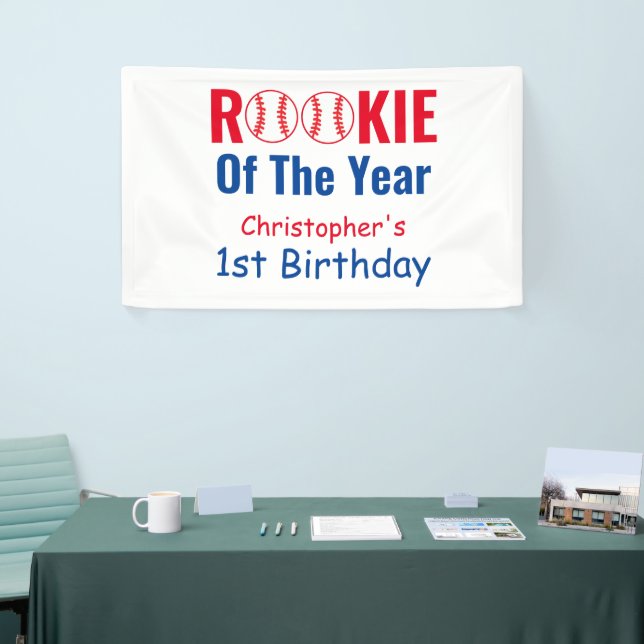 Rookie Baseball 1st Birthday Banner (Tradeshow)