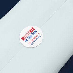 Rookie Baseball 1st Birthday Classic Round Sticker