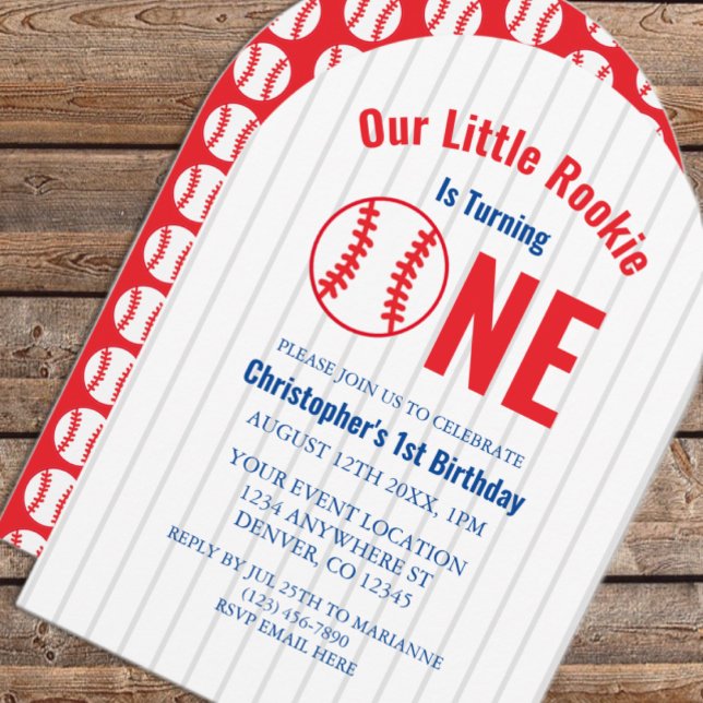Rookie Baseball 1st Birthday Invitation (Creator Uploaded)