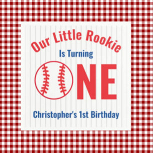Rookie Baseball 1st Birthday Napkin