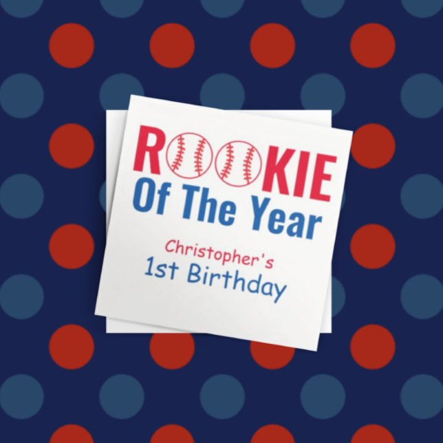 Rookie Baseball 1st Birthday Napkin (Creator Uploaded)