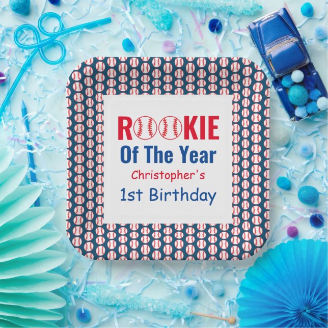 Rookie Baseball 1st Birthday Paper Plate (Party)