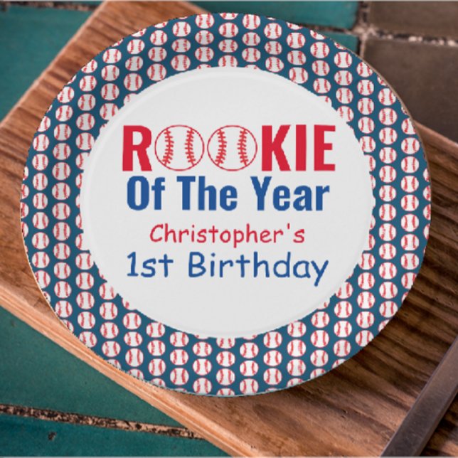 Rookie Baseball 1st Birthday Paper Plate (Creator Uploaded)