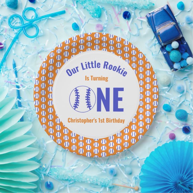 Rookie Baseball 1st Birthday Paper Plate (Party)
