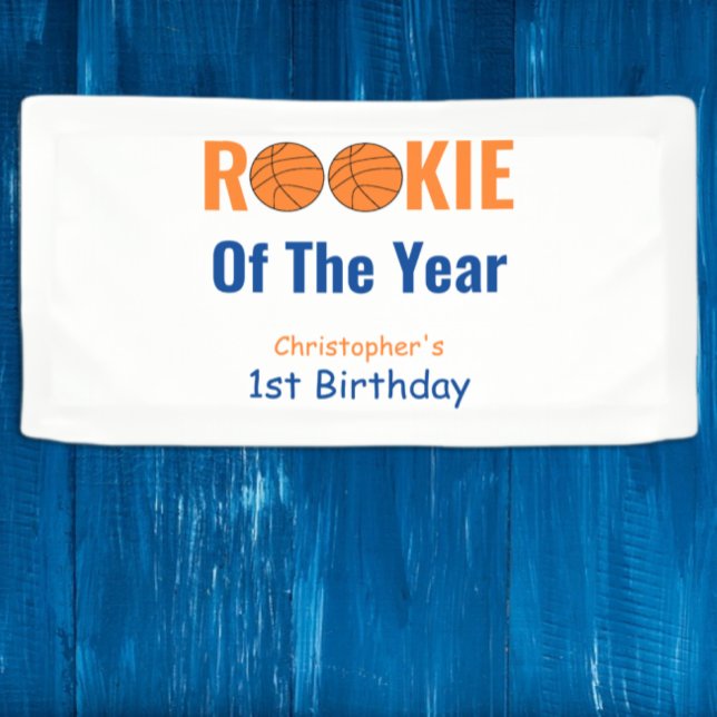 Rookie Basketball 1st Birthday Banner (Creator Uploaded)