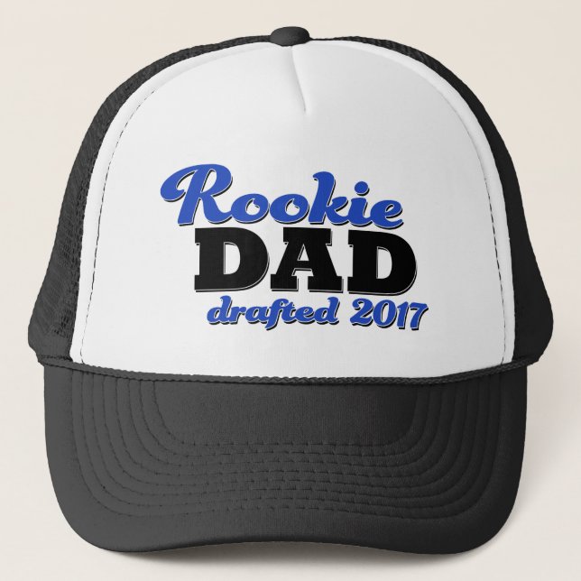 Rookie Dad drafted 2017 funny new dad hat (Front)