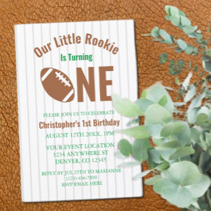 Rookie Football 1st Birthday Invitation