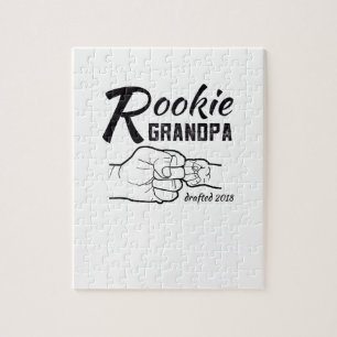 Rookie Grandpa Baby Announcement 2018 Mens Shirt Jigsaw Puzzle