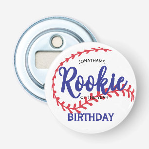 Rookie of the Year 1st Bday Baseball Bottle Opener