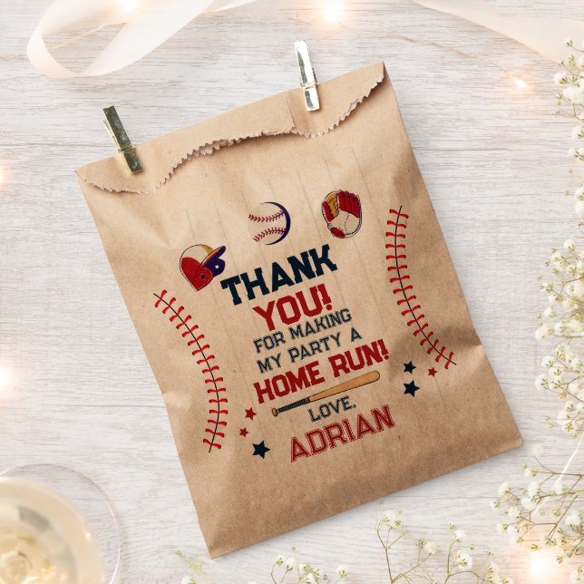 Rookie of the Year 1st Birthday Baseball  Favour Bag (Clipped)