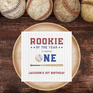 Rookie of the Year 1st Birthday Baseball Napkin