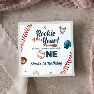 Rookie of the Year 1st Birthday Baseball  Napkins