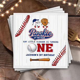 Rookie of the Year 1st Birthday Baseball Napkins