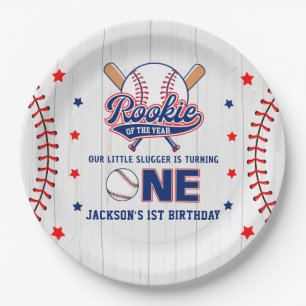 Rookie of the Year 1st Birthday Baseball Paper Plate