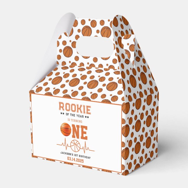 Rookie of the Year 1st Birthday Basketball  Favour Box (Front Side)