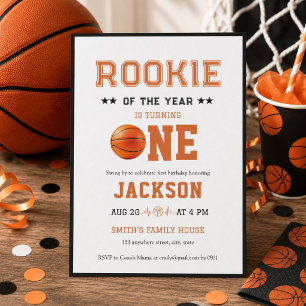 Rookie of the Year 1st Birthday Basketball Invitation