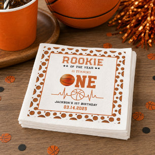 Rookie of the Year 1st Birthday Basketball Napkin