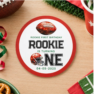 Rookie of the Year 1st Birthday Football Boy's Classic Round Sticker