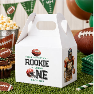 Rookie of the Year 1st Birthday Football Boy's Favour Box