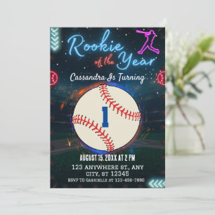 Rookie Of the Year 1st Birthday Party Invitation