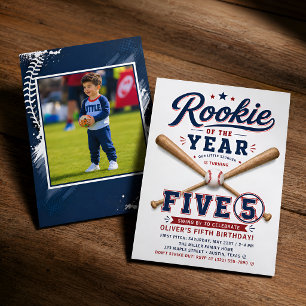 Rookie of the Year 5th Birthday Invitation