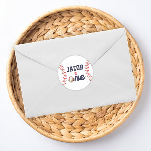 Rookie of the Year Baseball 1st Birthday Classic Round Sticker