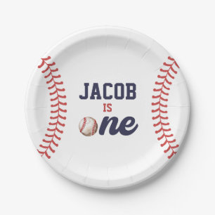 Rookie of the Year Baseball 1st Birthday Paper Plate
