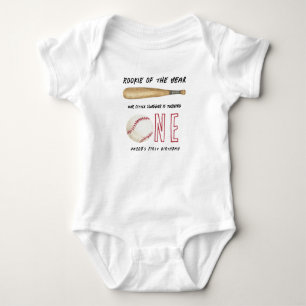 Rookie of the Year Baseball 1st Birthday Party Baby Bodysuit