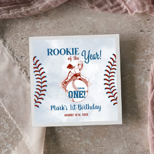 Rookie of the Year Baseball 1st Birthday Party Napkin