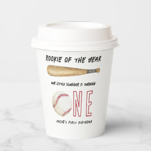 Rookie of the Year Baseball 1st Birthday Party Paper Cups