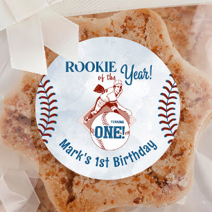 Rookie of the Year Baseball 1st Birthday Sticker