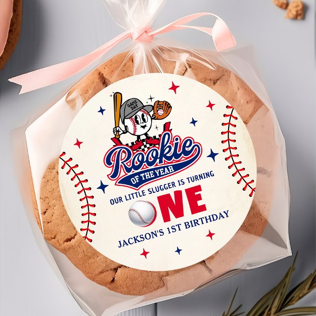 Rookie of the Year Baseball  1st Birthday Sticker (Creator Uploaded)