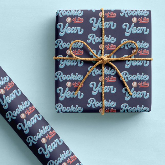 Rookie of the Year Baseball 1st Birthday Wrapping Paper (Creator Uploaded)