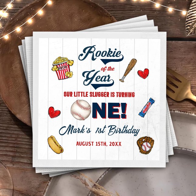 Rookie of the Year Baseball Birthday Napkins (Creator Uploaded)