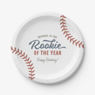 Rookie of the Year Baseball Birthday Party Paper Plate
