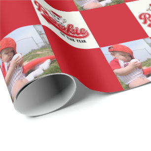 Rookie Of The Year Baseball Birthday Personalised Wrapping Paper