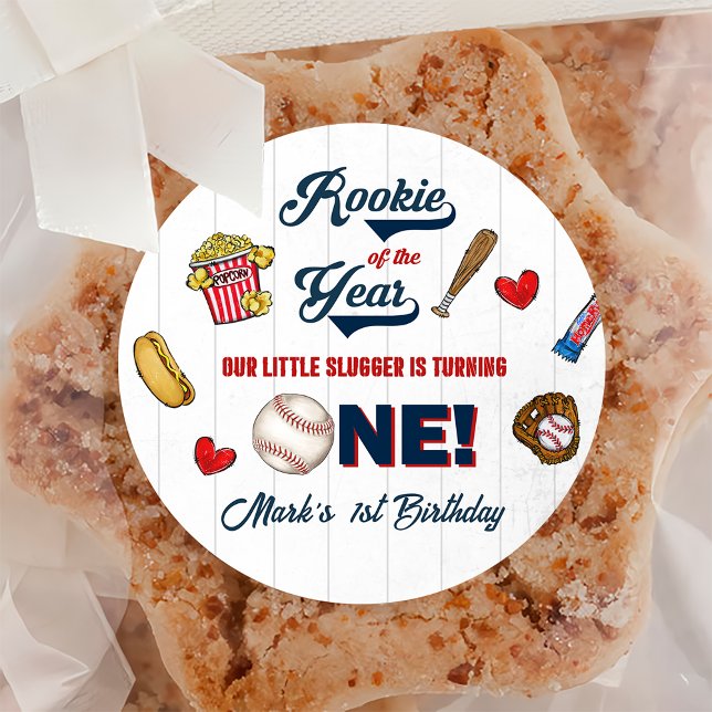 Rookie of the Year Baseball Birthday Sticker (Creator Uploaded)