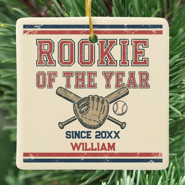 Rookie of the Year Baseball Ceramic Ornament (Creator Uploaded)