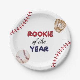 Rookie Of The Year Baseball Design Birthday Party Paper Plate