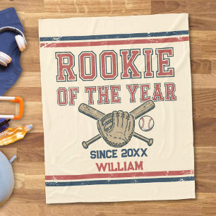 Rookie of the Year Baseball Fleece Blanket