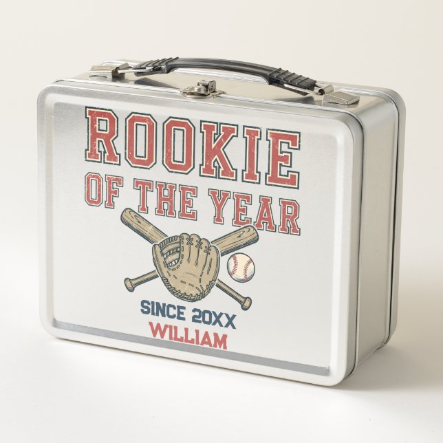 Rookie of the Year Baseball Metal Lunch Box (Front)