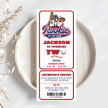 Rookie Of The Year Baseball Ticket 2nd Birthday
