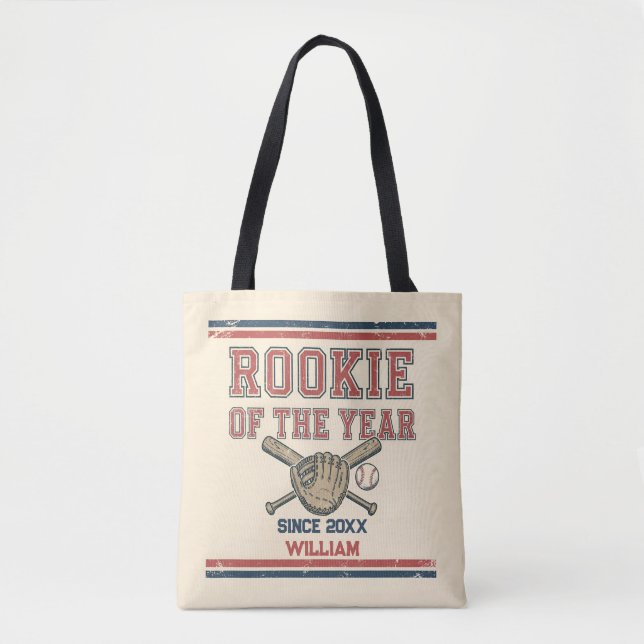 Rookie of the Year Baseball Tote Bag (Front)