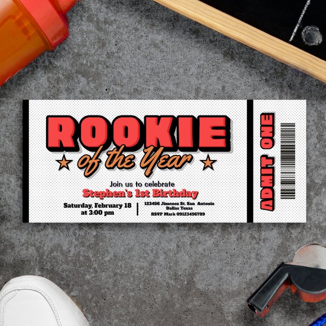 Rookie of the Year - Basketball Ticket Invitation (Rookie of the Year - Basketball Ticket Invitation)